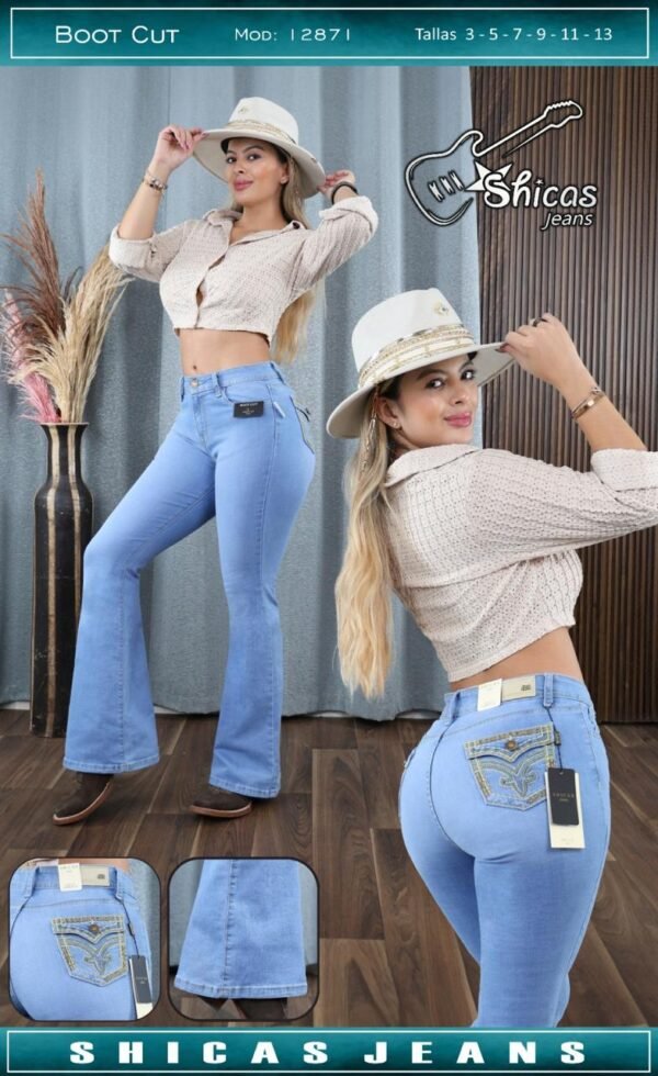 Shicas Jeans Pantalón Boot Cut Modelo 2871