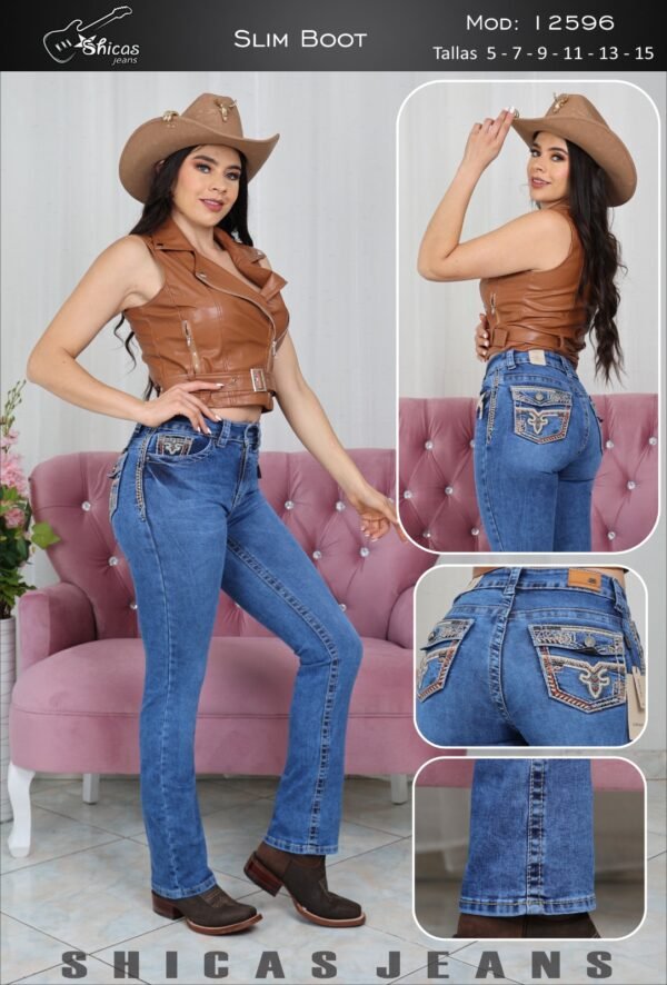 Shicas Pantalón Dama Slim Boot Modelo 2596